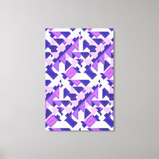 Modern Lila Prism Abstrakt Geometric Canvas Art (Framsida)