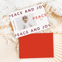Modern Lila Red Peace and Joy Photo