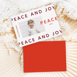 Modern Lila Red Peace and Joy Photo