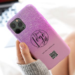 Modern lila rosa business logotyp qr<br><div class="desc">Modern svarta och faux lila rosa glitter om rosa företags logotyp qr-kod. Ett enkelt och effektivt sätt att marknadsföra ditt företag.</div>