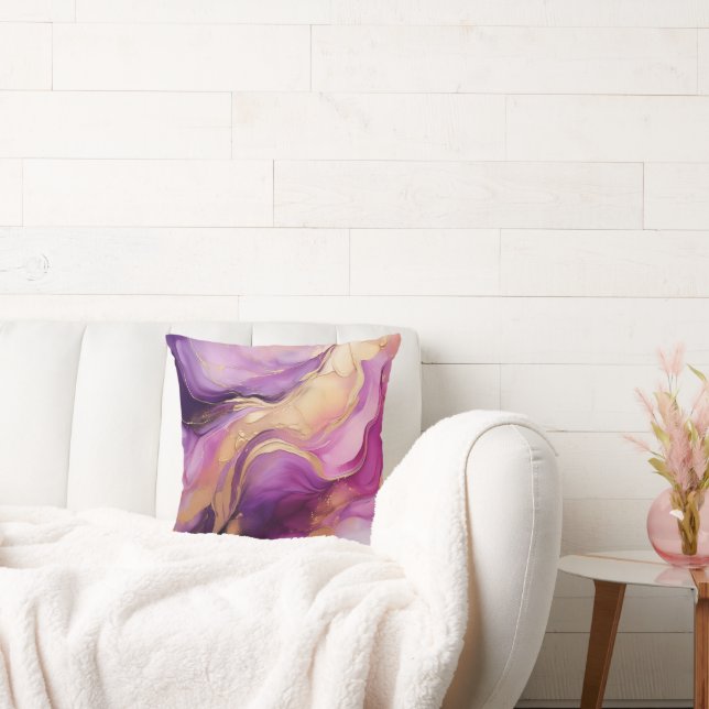 Modern Lila Rosa och Guld Kudde (Soffa)
