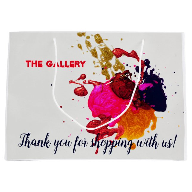 Modern Lila Rosa Red Guld Paint Splatter (Framsidan)