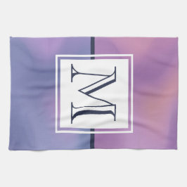 Modern Lila & Rosa Swirling Abstrakt Monogram Kökshandduk