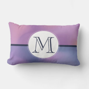 Modern Lila & Rosa Swirling Abstrakt Monogram Lumbarkudde
