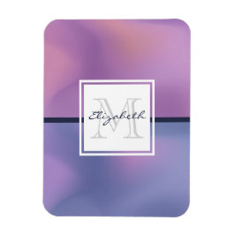 Modern Lila & Rosa Swirling Abstrakt Monogram Magnet
