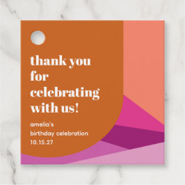 Modern Lila Rust Art Anpassningsbar Birthday Tack Gåvor Etiketter