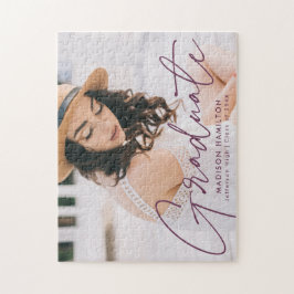 Modern Lila Script Photo Studenten Pussel