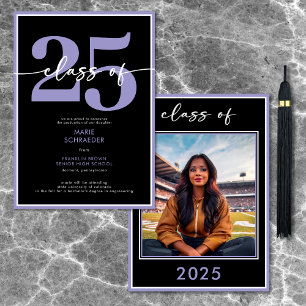 Modern Lila Script Studenten-meddelande Inbjudningar