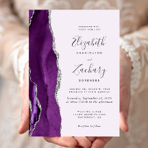 Modern Lila Silver Agat Lavendel Bröllop