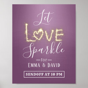 Modern Lila Sparkler-signatur för att skicka av Br Poster