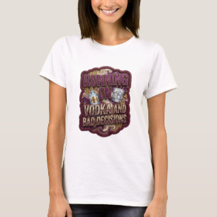 Modern lila SPRINGER PÅ VODKA OCH DÅLIGA BESLUT T Shirt