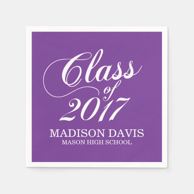 Modern Lila | Studenten Napkins Pappersservett (Framsidan)