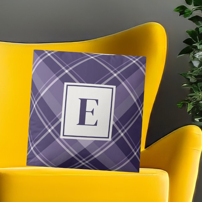 Modern Lila Tartan Mönster Kudde (Skapare uppladdad)
