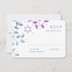 Modern Lila + Teal Bat mitzvah OSA kort
