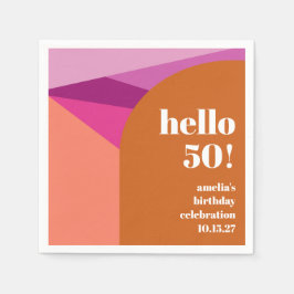 Modern Lila Terracotta Art Anpassningsbar 50:e föd Pappersservett