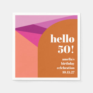 Modern Lila Terracotta Art Anpassningsbar 50:e föd Pappersservett