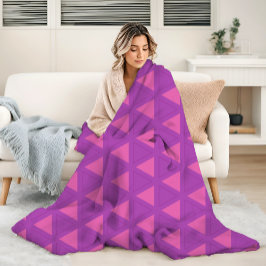 Modern Lila Triangle Mönster Fleecefilt