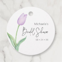 Modern Lila Tulpan Ensam Bröllopsdusch