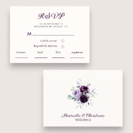 Modern lila typografi RSVP-kort Tilläggskort