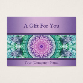 Modern lila vattenlily mandala-presentkort visitkort