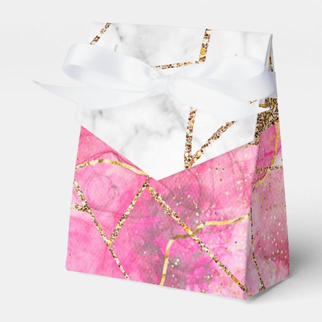 Modern Lila Violet Guld Agate Geode Monogram Fav Presentaskar (Framsidan Sidan)