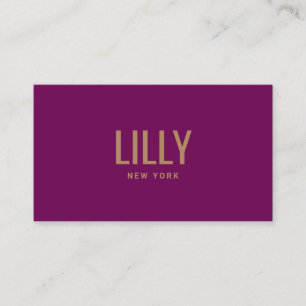 Modern Lila Violet om fetstil Visitkort
