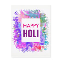 Modern Lila Watercolor Lycklig Holi