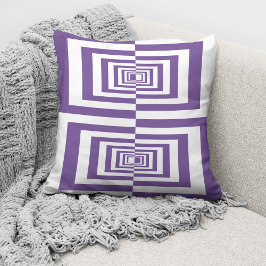 Modern Lila White Geometric Kudde