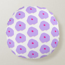 Modern lilac-blommor illustration Round Pillow Rund Kudde