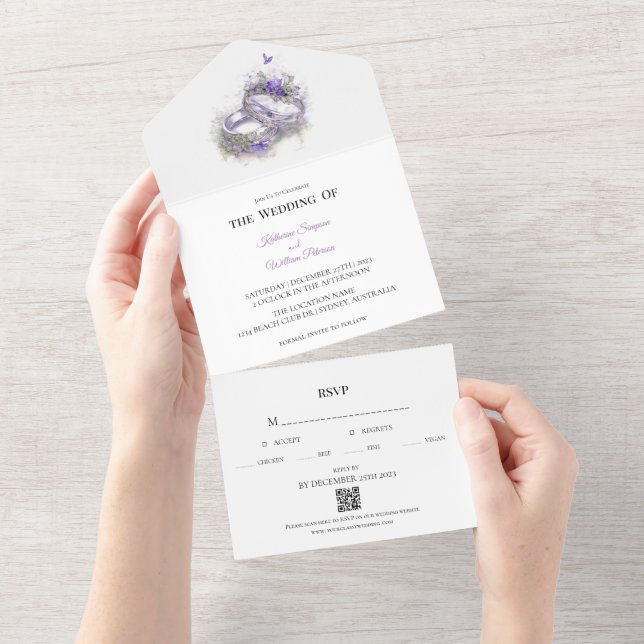 Modern Lilac Bröllop Påstående (Tearaway)