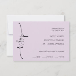 Modern Lilac Calligraphy OSA Kort