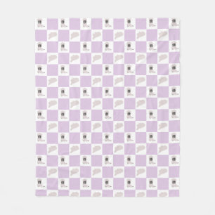 Modern Lilac Checkated Cowgirl Rodeo Mönster Fleecefilt