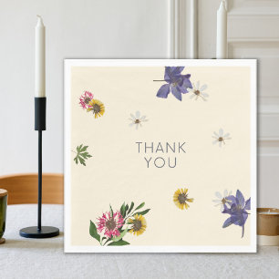 Modern Lilac Fuschia Blommigt Tack Napkins Pappersservett