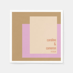 Modern Lilac Guld Geometric Personligt bröllp Pappersservett