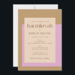 Modern Lilac Guld Rosa Geometric Bat mitzvah Inbjudningar<br><div class="desc">Modern Bat mitzvah inbjudan till Rosa i Lilac Guld Geometric Typography</div>