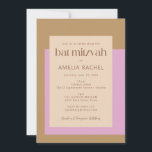 Modern Lilac Guld Rosa Geometric Bat mitzvah Inbjudningar<br><div class="desc">Modern Bat mitzvah inbjudan till Rosa i Lilac Guld Geometric Typography</div>