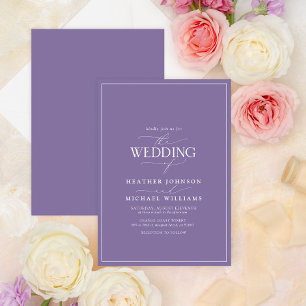 Modern Lilac Lavender Calligraphy Bröllop Inbjudningar