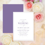 Modern Lilac Lavender Calligraphy Bröllop Inbjudningar<br><div class="desc">Trendig, elegant och modern, denna enkla, minimalistiska, lilaska lavender och vita typografi i bröllop har "Bröllop i" i modern kalligrafi och serietext som det viktigaste designkännetecknet, och den bygger på vår bästa möhippa inbjudan. Kortets baksida har en lavender struktur. Kontaktdesigner för matchande produkter. Tack så mycket för att ni stöder...</div>