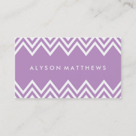 Modern Lilac Lila and White Chevron Visitkort