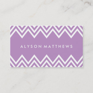 Modern Lilac Lila and White Chevron Visitkort