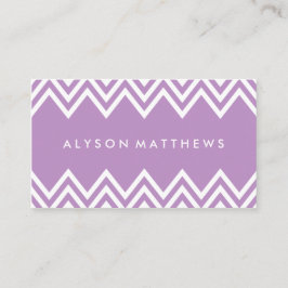 Modern Lilac Lila and White Chevron Visitkort