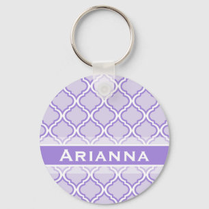 Modern Lilac Lila Moroccan Trellis Nyckelring