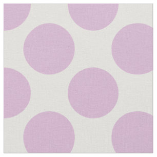 Modern Lilac Lila och White Large Polka dots Tyg