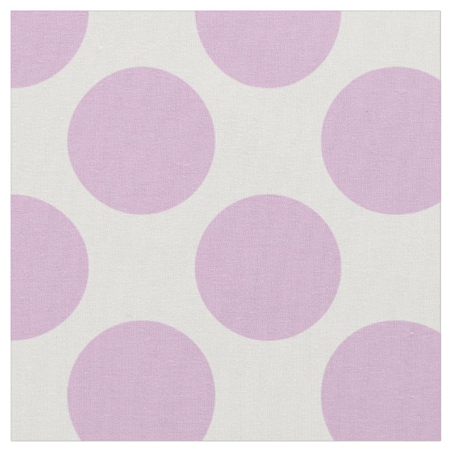 Modern Lilac Lila och White Large Polka dots Tyg (Närbild)