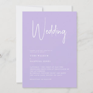 Modern Lilac No Parents Wedding-inbjudan Inbjudningar