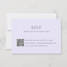 Modern Lilac QR Code Elegant bröllop OSA Kort