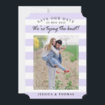 Modern Lilac & White Rand | Spara datum i fotot Spara Datumet<br><div class="desc">Modern Lilac & White Rand | Spara datumkort med foto</div>