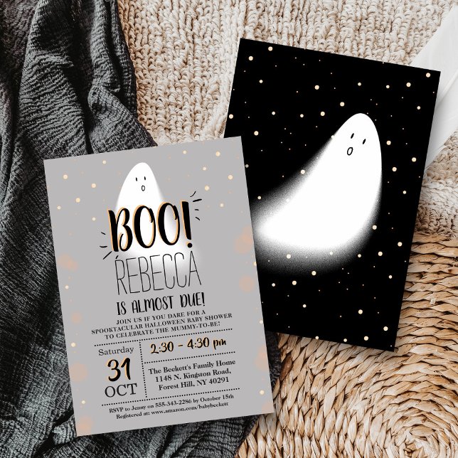 Modern lille Boo! Halloween Baby Shower Inbjudningar (Skapare uppladdad)