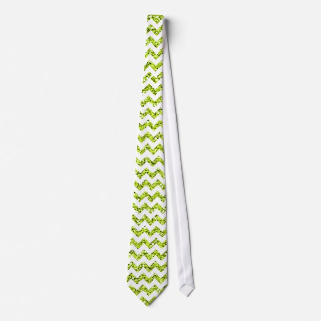 Modern Lime Glitter Chevron Zig Za Fabric Manar Ti Slips (Framsida)