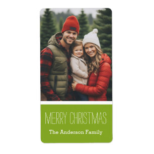 Modern Lime God jul One-foto Fraktsedel